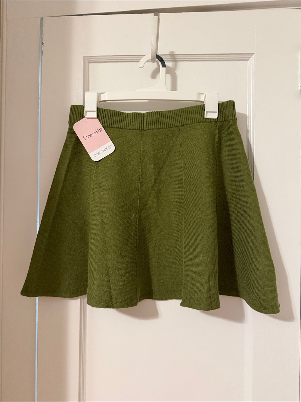 DressUp Olive Knit Skater Skirt